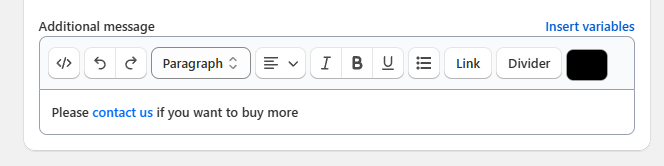 Additional message editor