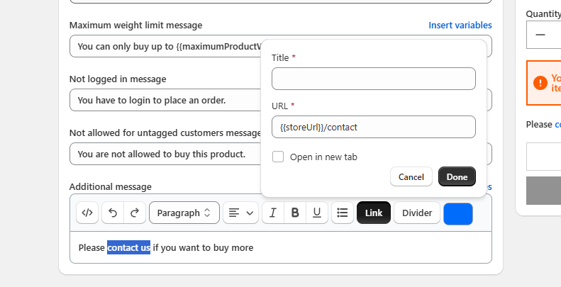 Contact us link example